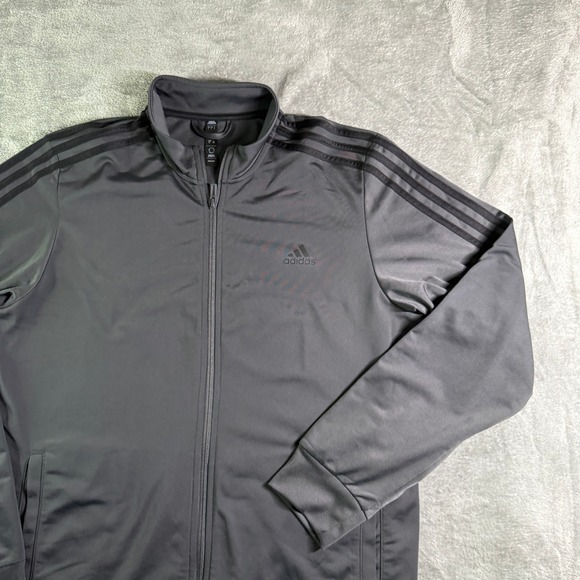 Adidas Track Jacket Full Zip Training Warm Up Athletic Gray L/G - Picture 1 of 10